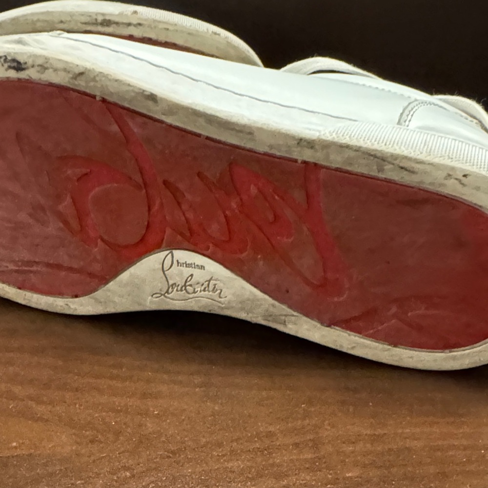 Christian Louboutin White Leather Sneakers - Picture 2 of 3